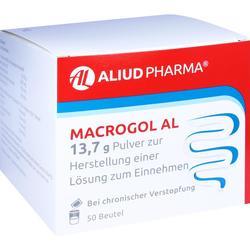 Eine Packung Macrogol-Pulver gegen Verstopfung, 50 Beutel.