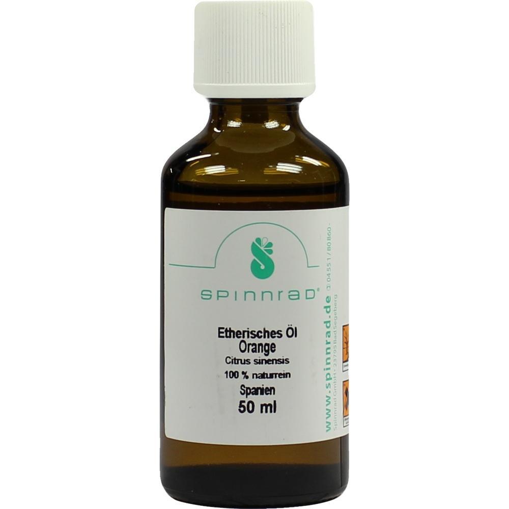 Braune Glasflasche mit ätherischem Orangenöl, 50 ml, von Spinnrad.